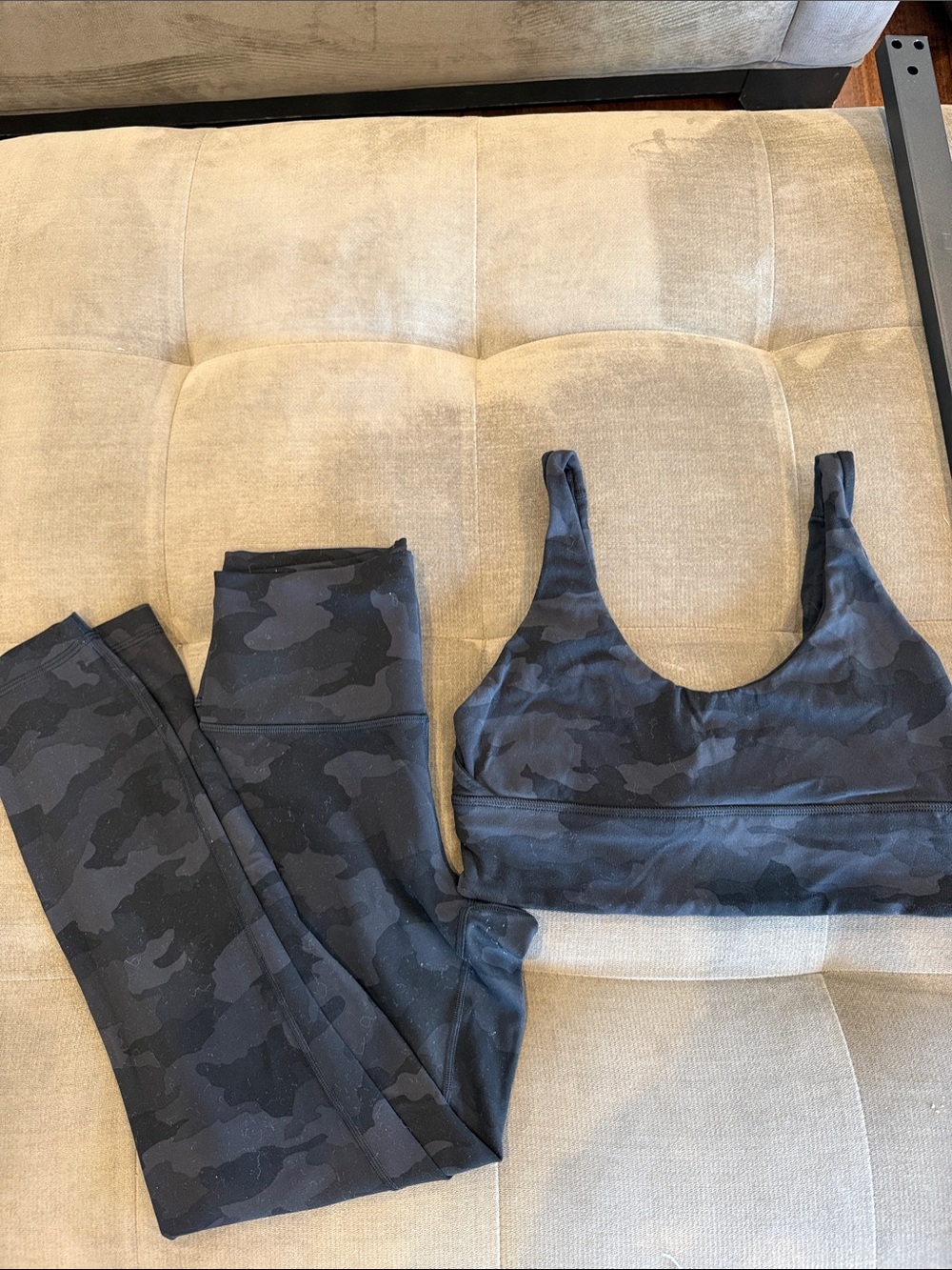 lululemon athletica Black Camo Sports Bra and Leggings Set